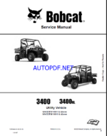Bobcat 3400XL Utility Vehicle Service Manual (7255694) (SN B3FM17001-B3FM99999)