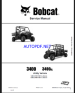 Bobcat 3400XL Utility Vehicle Service Manual (7255694) (SN B3FM11001-B3FM99999)