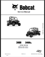 Bobcat 3400 Utility Vehicle Service Manual (7255691) (SN B3FN11001-B3FN99999)