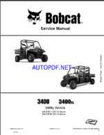 Bobcat 3400 Utility Vehicle Service Manual (7255691) (SN B3FL11001-B3FL99999)