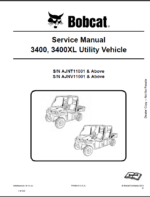 Bobcat 3400 Utility Vehicle Service Manual (6989602) (SN AJNT11001-AJNT99999)