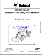 Bobcat 5600 Toolcat™ Utility Work Machine Service Manual (6904792) (SN A0W111001-A0W199999)