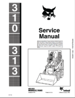 Bobcat 313 Loader Service Manual (6556606) (SN 500113001-500199999)