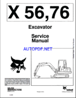 Bobcat 76 Excavator Service Manual (6570475) (SN 504812001-504899999)