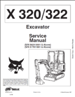 Bobcat 322 Excavator Service Manual (6724910) (SN 517811001-517899999)