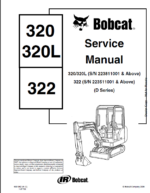 Bobcat 322 Excavator Service Manual (6901062) (SN 223511001-223599999)