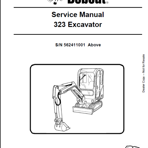 Bobcat 323 Excavator Service Manual (6903380) (SN 562411001-562499999)