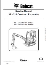 Bobcat 323 Excavator Service Manual (6986731) (SN A01711001-A01799999)