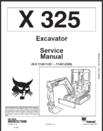 Bobcat 325 Excavator Service Manual (6724480) (SN 514011001-514012999)