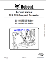 Bobcat 325 Excavator Service Manual (6986940) (SN AAC511001-AAC599999)