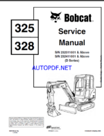 Bobcat 328 Excavator Service Manual (6901138) (SN 232411001-232499999)