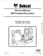 Bobcat 329 Excavator Service Manual (6986946) (SN A9K211001-A9K299999)