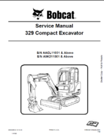 Bobcat 329 Excavator Service Manual (6986946) (SN AACL11001-AACL99999)