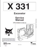 Bobcat 331 Excavator Service Manual (6722918) (SN 511920001-511999999)
