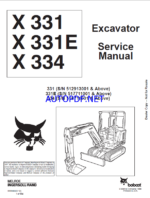 Bobcat 331 Excavator Service Manual (6900464) (SN 517711001-517799999)
