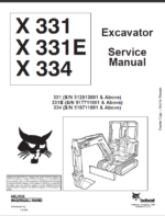 Bobcat 334 Excavator Service Manual (6900464) (SN 516711001-516799999)