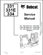 Bobcat 334 Excavator Service Manual (6902743) (SN 234511001-234512999)