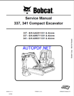 Bobcat 337 Excavator Service Manual (6986746) (SN AAC811001-AAC899999)
