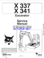 Bobcat 341 Excavator Service Manual (6900380) (SN 230611001-230699999)