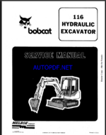 Bobcat 116 Excavator Service Manual (6570484) (SN 505012001-505099999)