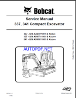 Bobcat 341 Excavator Service Manual (6986746) (SN A9W911001-A9W999999)
