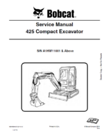 Bobcat 425 Excavator Service Manual (6904866) (SN A1HW11001-A1HW99999) (enUS)