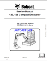 Bobcat 428 Excavator Service Manual (6904866) (SN A1HW11001-A1HW99999)