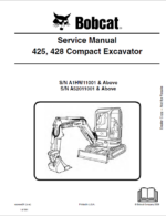 Bobcat 428 Excavator Service Manual (6904866) (SN A52011001-A52099999)