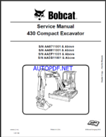 Bobcat 430 Excavator Service Manual (6986955) (SN AACF11001-AACF99999)