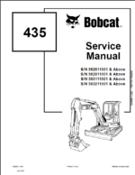 Bobcat 435 Excavator Service Manual (6902331) (SN 562811001-562899999)