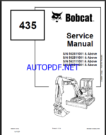Bobcat 435 Excavator Service Manual (6902331) (SN 563111001-563199999)