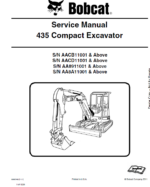 Bobcat 435 Excavator Service Manual (6986749) (SN AA8A11001-AA8A99999)