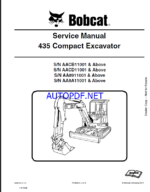 Bobcat 435 Excavator Service Manual (6986749) (SN AACB11001-AACB99999)