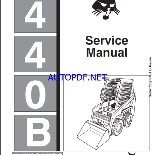 Bobcat 440 Loader Service Manual (6570160) (SN 505214001-505299999)