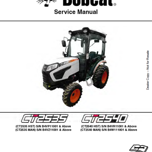 Bobcat CT2535 Compact Tractor Service Manual (7392930) (SN B4VP11001-B4VZ11001)