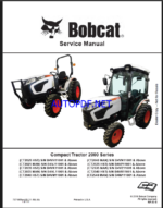Bobcat CT2040 Compact Tractor Service Manual (7371865) (SN B4VM11001-B4VM99999)