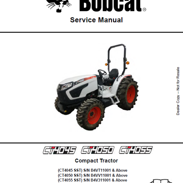 Bobcat CT4050 Compact Tractor Service Manual (7372753) (SN B4VV11001-B4VV99999)