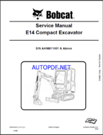 Bobcat E14 Excavator Service Manual (6989421) (SN AHNM11001-AHNM99999)