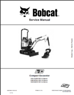 Bobcat E10 Excavator Service Manual (6986788) (SN B4K911001-B4K999999)