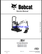 Bobcat E10 Excavator Service Manual (6986788) (SN A33P11001-A33P99999)