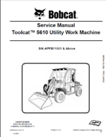 Bobcat 5610 Toolcat™ Utility Work Machine Service Manual (6990054) (SN APFB11001-APFB99999)