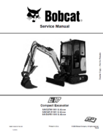 Bobcat E17 Excavator Service Manual (7255011) (SN B27H11001-B27H99999)
