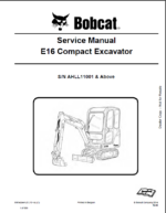 Bobcat E16 Excavator Service Manual (6989424) (SN AHLL11001-AHLL99999)