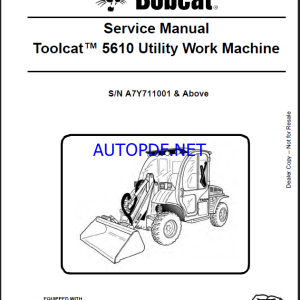 Bobcat 5610 Toolcat™ Utility Work Machine Service Manual (6986804) (SN A7Y711001-A7Y799999)