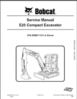Bobcat E25 Excavator Service Manual (6989691) (SN AB8B11001-AB8B99999)