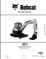 Bobcat E32 Excavator Service Manual (7311300) (SN B3Y111001-B3Y199999)