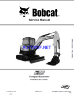 Bobcat E35 Excavator Service Manual (7311307) (SN B3WZ11001-B3WZ99999)