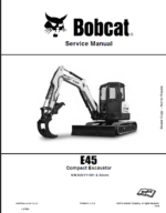 Bobcat E45 Excavator Service Manual (6990720) (SN B2VY11001-B2VY99999)