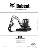 Bobcat E45 Excavator Service Manual (6989437) (SN B3NM11001-B3NM99999)