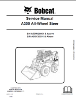 Bobcat A300 Loader Service Manual (6987047) (SN A5GY20001-A5GY99999)